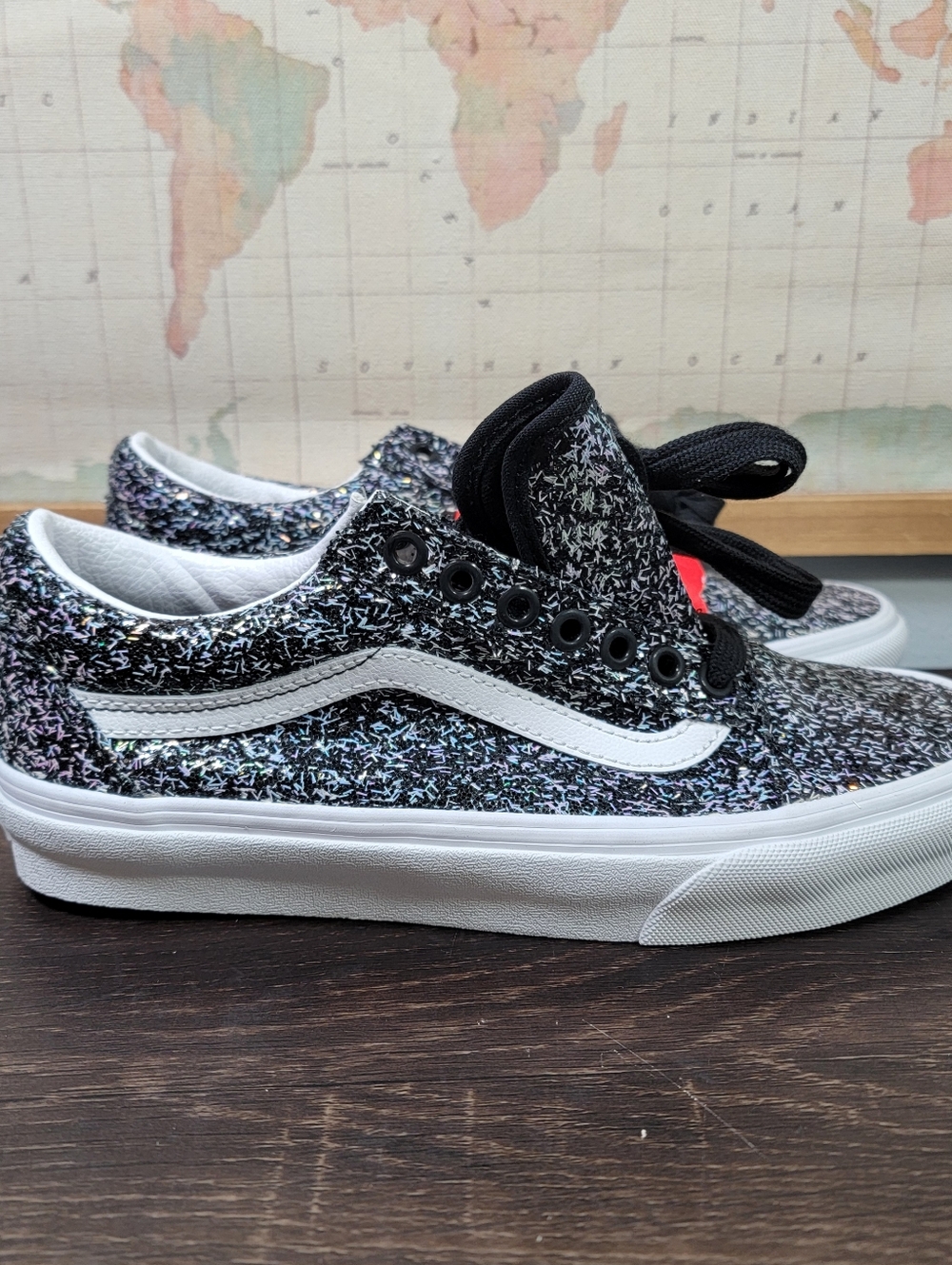 Vans Old Skool "Skiny Party" Black/White Women's Size 8.0 - Picture 2 of 8